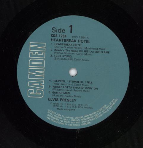 Elvis Presley Heartbreak Hotel UK vinyl LP album (LP record) (368871)